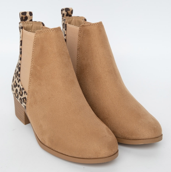 Faux Suede Leopard Print Booties - Picture 3 of 9